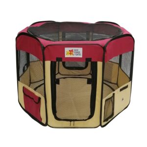 Corral Plegable Para Mascotas Rojo